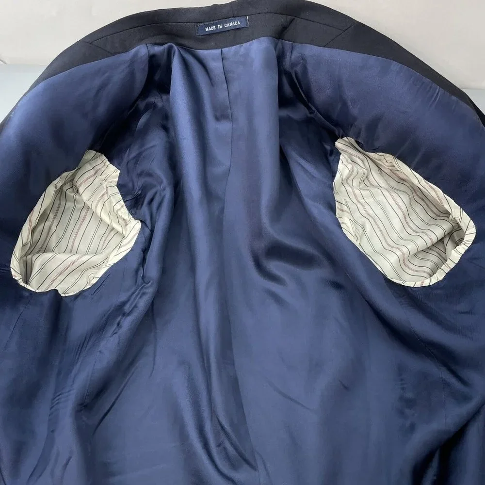 Ralph Lauren Black Label Blazer Coat Wool Academia Office Business Blue 40L